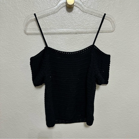 VINCE Cold-Shoulder Crochet-Knit Cotton Top size S - Picture 10 of 14